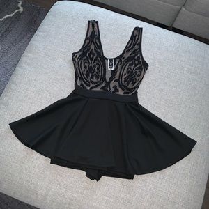 Black Mini Skort Dress